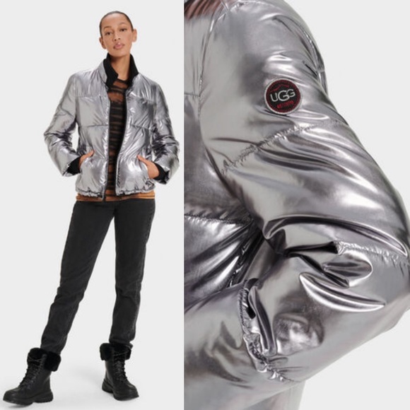 NEW reduced UGG Silver Water repellent Puffer jacket, size S, XS - Picture 3 of 17